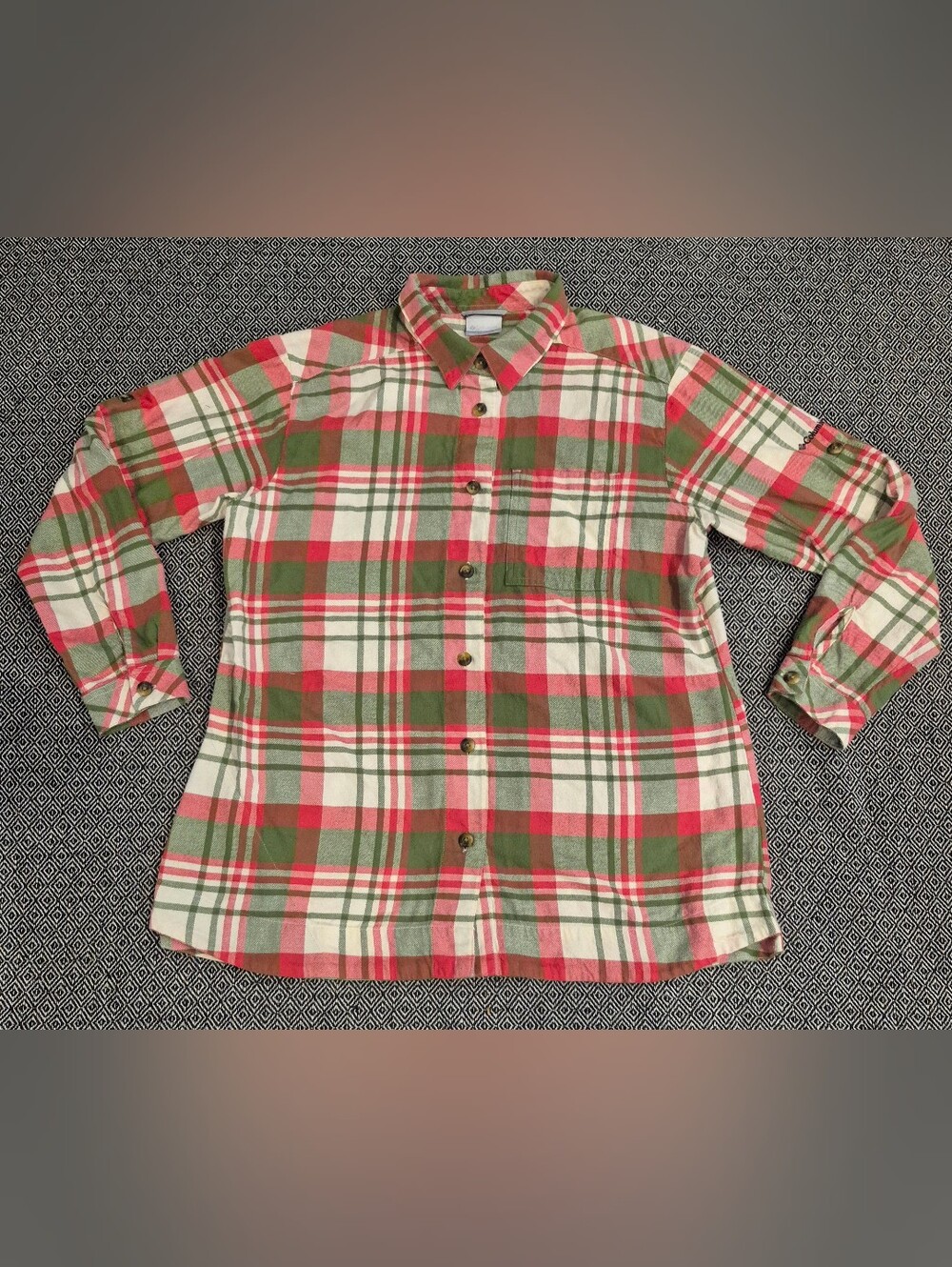 Columbia Womens Button Down Long Sleeve Plaid Shirt Size X-large